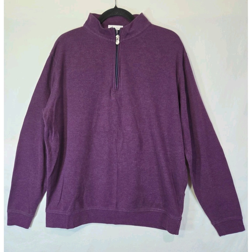 Peter Millar Crown Comfort 1/4 Zip Interlock Pullover Purple XL Sweater MF20K40